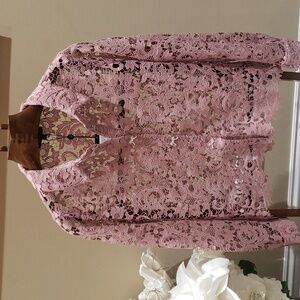 Nwt Adrianna Papell lathe top dust pink